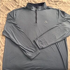 Rhoback Men’s Performance Quarter Zip The Riva Aqua Navy Blue Extra Large XL